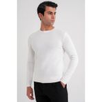 Efor Erkek Slim Fit Ekru / Kırık Beyaz Triko Kazak TR 888 - 2XL