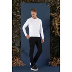 Efor Erkek Slim Fit Esnek Pamuklu Uzun Kollu Beyaz Tişört Ts 870