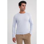 Efor Erkek Slim Fit Esnek Pamuklu Uzun Kollu Buz Mavi Tişört Ts 870 - 2XL