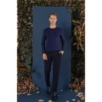 Efor Erkek Slim Fit Esnek Pamuklu Uzun Kollu Lacivert Tişört Ts 870 - XL