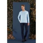 Efor Erkek Slim Fit Esnek Pamuklu Uzun Kollu Mavi Tişört Ts 870 - 2XL