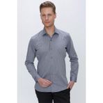 Efor Erkek Slim Fit Füme Klasik Gömlek GK 675