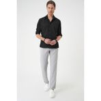 Efor Erkek Slim Fit Gofre Kumaş Desenli Uzun Kollu Siyah Gömlek G 1592 - 2XL