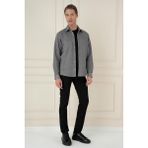Efor Erkek Slim Fit Gri Klasik Gömlek G 1581 - 2XL