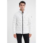 Efor Erkek Slim Fit Hakim Yaka Yan Cepli Kaz Tüyü Beyaz Şişme Mont MT 175 - 3XL
