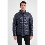 Efor Erkek Slim Fit Hakim Yaka Yan Cepli Kaz Tüyü Lacivert Şişme Mont MT 175 - XL