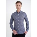 Efor Erkek Slim Fit Klapa Yaka Esnek Pamuklulu Siyah Çizgili Gömlek G 1599