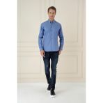 Efor Erkek Slim Fit Koyu Mavi Klasik Gömlek GK 748