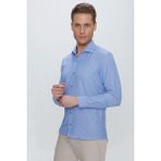 Efor Erkek Slim Fit Mavi Klasik Gömlek GK 673