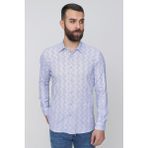 Efor Erkek Slim Fit Mavi Spor Gömlek G 1488