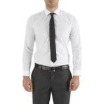 Efor Erkek Slim Fit Pamuk Saten Uzun Kol Klasik Beyaz Gömlek Gk 157
