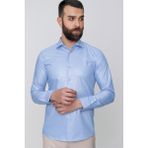 Efor Erkek Slim Fit Pamuk Saten Uzun Kol Klasik Mavi Gömlek Gk 157