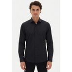 Efor Erkek Slim Fit Siyah Gömlek GK 2025 - 4XL