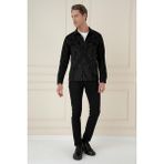 Efor Erkek Slim Fit Siyah Klasik Gömlek Ceket G 1578