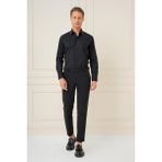 Efor Erkek Slim Fit Siyah Klasik Gömlek G 1577