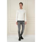 Efor Erkek Slim Fit Yünlü Ekru Kırık Beyaz Triko Kazak TR 875 - 2XL