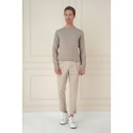 Efor Erkek Slim Fit Yünlü Taş Kırık Beyaz Triko Kazak TR 875 - XL