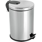 Efor Paslanmaz 430 Krom Metal İç Kovalı Pedallı Ofis Banyo Mutfak Çöp Kutusu Kovası - 20 Litre