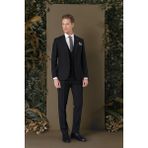 Efor Slim Fit %94 Yün Esnek Pötikare Desenli Siyah Yelekli Takım Elbise TK 887 - 44 - 6 Drop