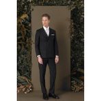 Efor Slim Fit Çift Yırtmaç Çizgili Siyah Kruvaze Takım Elbise TK 884 - 44 - 6 Drop