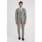 Efor Slim Fit Çift Yırtmaç Esnek Yün Nefti Takım Elbise Tk 918 - Petrol - Yeşil - 6 Drop - 56