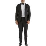 Efor Slim Fit Fleto Cep Çıkarılabilir Saten Yaka Düz Siyah Damatlık Smokin Takım Altro 032 - 52