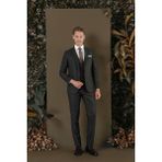 Efor Slim Fit Mono Yaka Yünlü Kahverengi Yelekli Takım Elbise Tk 880 - 6 Drop - 60
