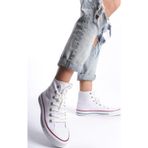 Eformoda Beyaz Kadın Uzun Keten Spor Ayakkabı Günlük Sneakers Cnv6 37