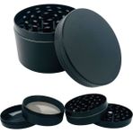Efotech 63MM-SIYAH Grınder 4 Kat Herbal Baharat Öğütücü Parçalayıcı Paslanmaz Çelik Mıknatıslı Gırgır