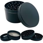 EFOTECH GRINDER Parçalayıcı Metal baharat öğütücü herb spice 4 katmanlı 40MM / 50MM / 63MM (SIYAH, 63MM), ETG-40M-SYH