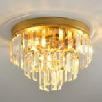 Efsane Kristal Taşlı Eskitme Salon Avize - Ahşap - Ceviz - Seçenek 1