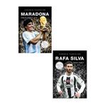 Efsane Yayınları Sahanın Yıldızları MARADONA - RAFA SİLVA / Büyük Poster Futbolcu Kartı Sticker HEDİYE - 2 KİTAP
