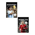 Efsane Yayınları Sahanın Yıldızları MARADONA - RONALDO / Büyük Poster Futbolcu Kartı Sticker HEDİYE - 2 KİTAP