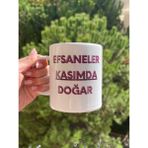 Efsaneler Kasımda Doğar Kupa Bardak - Kasım Doğum Günü Hediyesi, Seramik, 330 Ml, Hediye - Renkli - 300 cc