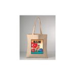 Efsaneler Serisi Halter Naim Baskılı 35X40 cm Ham Bez Omuz Çantası - 35 x 40 cm - Ekru