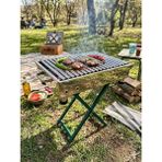 Efsoon Organics 80 cm Krom Sac Katlanır Ayaklı Yağdanlıklı Mangal