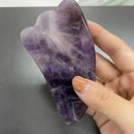 Efsoon Organics Doğal Taş Roller Ametist Gua Sha Kaz Ayaklı Masaj Aleti - Mor