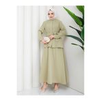 EFSUN MODA KADIN BRİT DÜĞMELİ KUŞAKLI ETEKLİ İKİLİ TAKIM TESETTÜR
