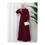 EFSUN MODA KADIN KOLU NAKİŞLİ ABAYA TESETTÜR GIYIM KADIN FERACE ELBISE