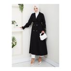 EFSUN MODA KADIN KRUVAZE YAKA DENİM TRENÇKOT UZUN 125 CM KOT KUMAŞ