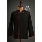 EFT Siyah Aşçı Ceketi Kırmızı Biyeli - 6XL - Alpaka Siyah