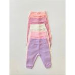 Efu Baby 5'li %100 Pamuklu Raporlu Basic Kız Bebek Pantolon - Renkli - 12 - 18 Ay