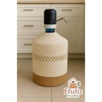 Efuliz Home Jüt Hasır Görünümlü Damcana Kılıfı, Kıvrım Desenli, Şık ve Doğal Su Sebili Örtüsü.