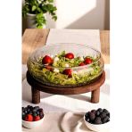 EG75 Diamond Desenli Büyük Boy(24cm) El Yapımı Cam Salata ve Meze Kasesi