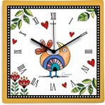 Egan Italy Cocoricò 31x31 cm Sarı Duvar Saati