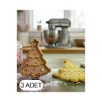 EGATOPTAN egeaa.4434KRB0015AD3egeaa.4444 3Lü Noel Ağacı Christmas Tree Şekillendirici Kalıp Kurabiye Hamur Kesici Oyun Ve Şeker Hamuru Seti