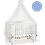 Ege Baby Beyaz Ahşap 4 in 1 Beşik + Junior (BL) 70 x 110 - anneyanı, karyola, oyun parkı, montessori + junior yatak