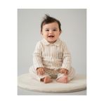 Ege Bebek Erkek Bebek Çizgili Müslin Bebek Tulumu, Yazlık 3-6-9-12 Aylık Müslin Bebek Tulumu %100 Pamuk