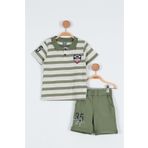Ege Bebek Erkek Çocuk Günlük Çizgili Polo Yakalı Şık T-shirt Ve Şort Alt Üst Takımı