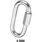 Ege Çelik Halat Oval Karabina Galvanizli - 4 MM
